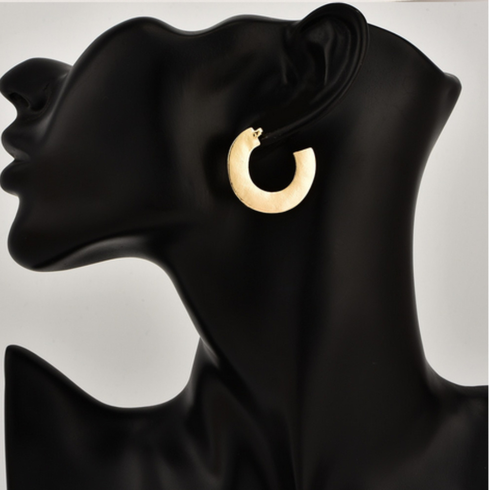 🍒LAST Statement Flat Circle Earrings - Picture 2 of 4